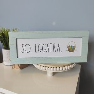 NWT Rae Dunn So Eggstra Wooden Easter Sign